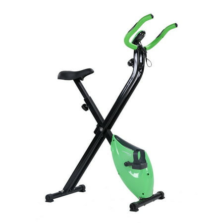 Confidence Fitness Folding Stationary Upright Exercise X Bike Green