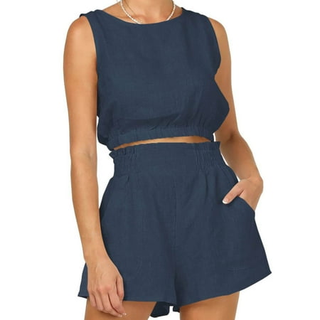 JUPAOPON Womens Suit Sleeveless O-Neck Top + Loose Pants Set Solid Casual Set Women S Spring And Summer Breathable Set Pajamas Sportswear Home Wear
JUPAOPON Womens Suit Sleeveless O-Neck Top + Loose Pants Set Solid Casual Set Women S Spring And Summer Breathable Set Pajamas Sportswear Home Wear