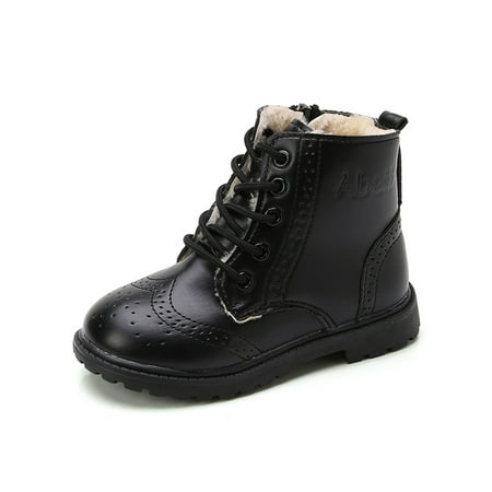 Lacyhop Girls Boys Ankle Boots Plush Lined Combat Boot Lace Up Short Bootie School Non-Slip Booties Casual Side Zipper Black Style A with Plush Lined 1Y
Lacyhop Girls Boys Ankle Boots Plush Lined Combat Boot Lace Up Short Bootie School Non-Slip Booties Casual Side Zipper Black Style A with Plush Lined 1Y