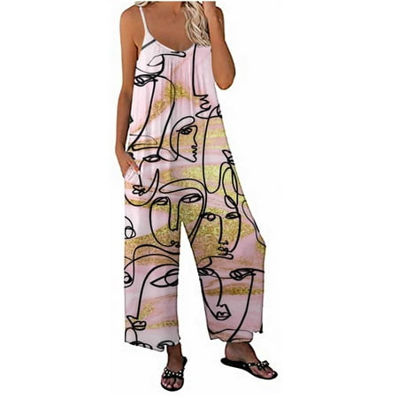 Jumpsuits For Women Clearance! WQQZJJ Women s Summer Sleeveless Baggy Rompers Women Print Jumpsuit Pajamas Casual Sling Wide Leg Long Pants Plus Size Rompers For Women
Jumpsuits For Women Clearance! WQQZJJ Women s Summer Sleeveless Baggy Rompers Women Print Jumpsuit Pajamas Casual Sling Wide Leg Long Pants Plus Size Rompers For Women