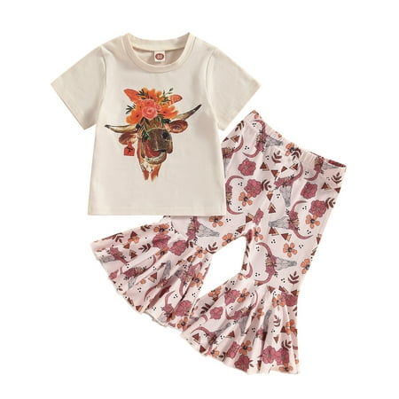 Musuos 3Pcs Baby Girls Floral Cow Head Print T-Shirt Elastic Waist Flare Pants Headband
Musuos 3Pcs Baby Girls Floral Cow Head Print T-Shirt Elastic Waist Flare Pants Headband