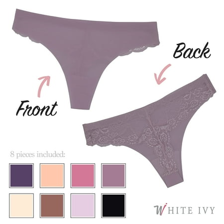 White Ivy Lace Underwear for Women Sexy Bikini Panties Stretch Seamless Low Rise Panty Breathable Soft 8 Pack X_Large
White Ivy Lace Underwear for Women Sexy Bikini Panties Stretch Seamless Low Rise Panty Breathable Soft 8 Pack X_Large
