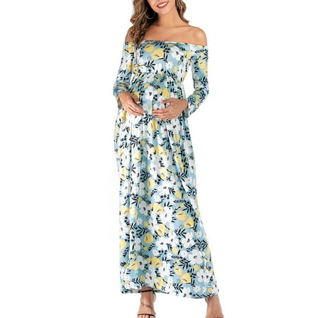 Pregnant Gifts For First Time Mom Maternity Cold Shoulder Long Sleeve Floral Print Length-skirt Fashion Dress
Pregnant Gifts For First Time Mom Maternity Cold Shoulder Long Sleeve Floral Print Length-skirt Fashion Dress