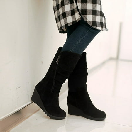 Foraging dimple Womens Round Toe Casual Shoes Zipper Wedges Boots Warm Shoes Flat Bottom Shoes Black
Foraging dimple Womens Round Toe Casual Shoes Zipper Wedges Boots Warm Shoes Flat Bottom Shoes Black