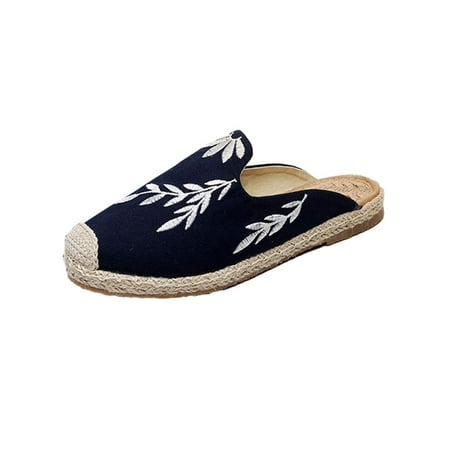Tenmix Women s Espadrilles Non-slip Summer Flats Slip On Mules&Clogs Embroidered Canvas Shoe Womens Retro Lightweight Slides Shoes Navy Blue 4.5
Tenmix Women s Espadrilles Non-slip Summer Flats Slip On Mules&Clogs Embroidered Canvas Shoe Womens Retro Lightweight Slides Shoes Navy Blue 4.5