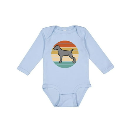 Inktastic Weimaraner Dog Retro Sunset Gift Baby Boy or Baby Girl Long Sleeve Bodysuit