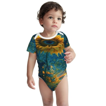 Sikiie Sunflower Castle Starry Sky Baby Short Sleeve Bodysuits One-piece 100% Cotton for Infant Baby Boys Girls Unisex-18 Months
Sikiie Sunflower Castle Starry Sky Baby Short Sleeve Bodysuits One-piece 100% Cotton for Infant Baby Boys Girls Unisex-18 Months