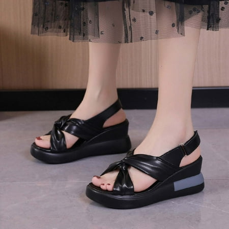 jjayotai Women Shoes Clearance Women s Fashion Round-toe Solid Color Sandals Thick Bottom Bowknot Casual Sandals Rollbacks Black
jjayotai Women Shoes Clearance Women s Fashion Round-toe Solid Color Sandals Thick Bottom Bowknot Casual Sandals Rollbacks Black