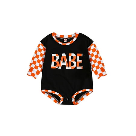 jaweiw Infant Baby Girl Boy Jumpsuit Checkerboard Letter Print Patchwork Long Sleeves Round Neck Romper for Spring Autumn Size 0 6 12 18 24 M
jaweiw Infant Baby Girl Boy Jumpsuit Checkerboard Letter Print Patchwork Long Sleeves Round Neck Romper for Spring Autumn Size 0 6 12 18 24 M