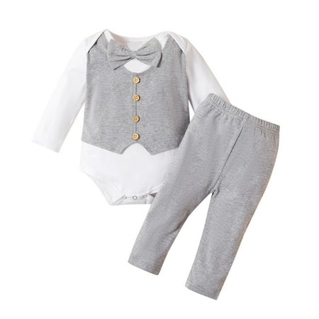 Infant Newborn Baby Boys Gentleman Suit Bowtie Romper Patchwork Colour Long Sleeve Pants Outfits
Infant Newborn Baby Boys Gentleman Suit Bowtie Romper Patchwork Colour Long Sleeve Pants Outfits