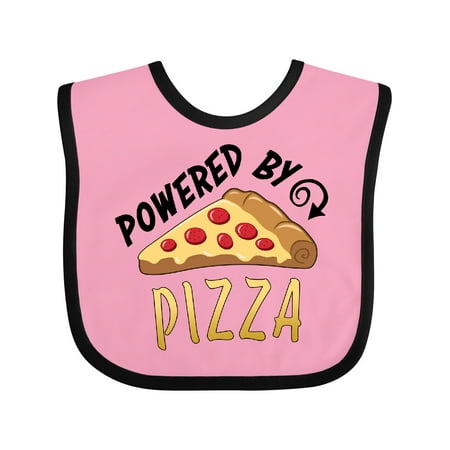 Inktastic Powered by Pizza Gift Baby Boy or Baby Girl Bib
