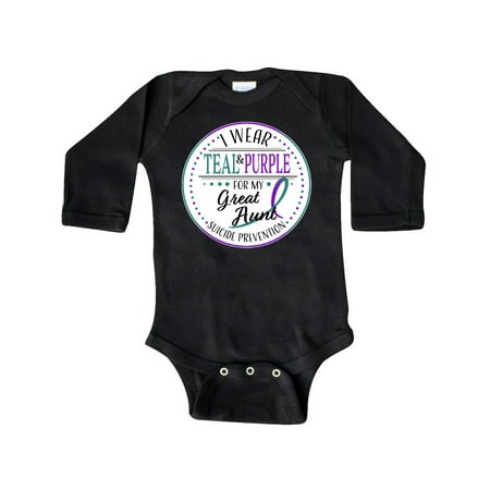 Inktastic Suicide Prevention- I Wear Teal and Purple for My Great Aunt Gift Baby Boy or Baby Girl Long Sleeve Bodysuit
Inktastic Suicide Prevention- I Wear Teal and Purple for My Great Aunt Gift Baby Boy or Baby Girl Long Sleeve Bodysuit