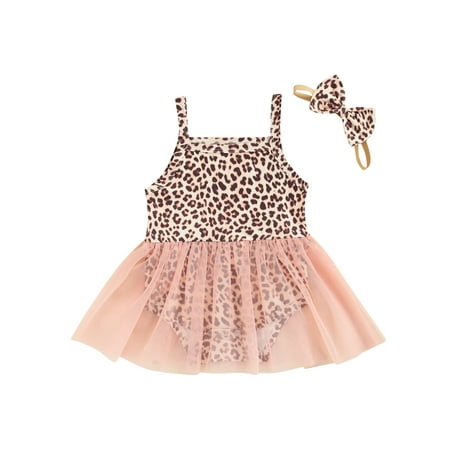 Frobukio Newborn Baby Girls Romper Dress Outfits Sleeveless Leopard Printed Mesh Patchwork Playsuit with Headband Pink 6-12 Months
Frobukio Newborn Baby Girls Romper Dress Outfits Sleeveless Leopard Printed Mesh Patchwork Playsuit with Headband Pink 6-12 Months