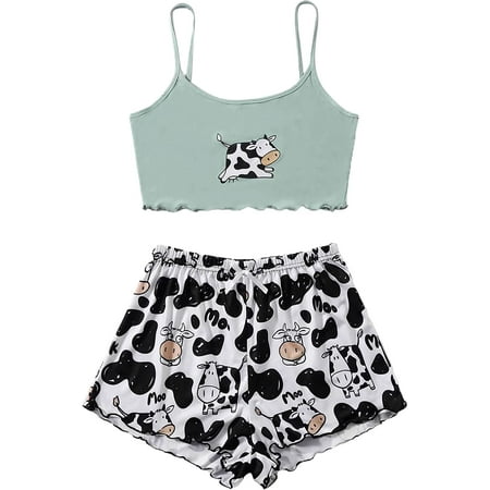 ZWUYIYHJ Women s Cute Cartoon Print Lettuce Trim Cami Top and Shorts Cute Pajama Set Sleepwear
ZWUYIYHJ Women s Cute Cartoon Print Lettuce Trim Cami Top and Shorts Cute Pajama Set Sleepwear
