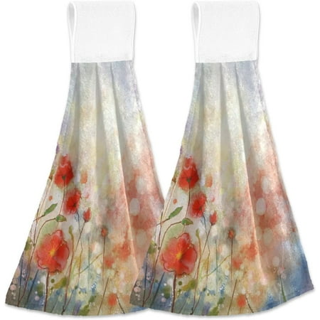 SKYSONIC Hanging Kitchen Towel 12 x 17 Inch Red Flower Towel Set 2 Pieces of Dry Towels for Kitchen Bathroom Laundry Room Table
SKYSONIC Hanging Kitchen Towel 12 x 17 Inch Red Flower Towel Set 2 Pieces of Dry Towels for Kitchen Bathroom Laundry Room Table