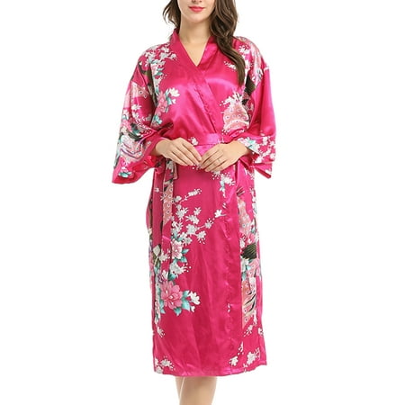 Lumento Ladies Lightweight Lounge Robe Loose 3/4 Sleeve Bathrobe Nightwear Kimono Pajamas Rose Red S 
Lumento Ladies Lightweight Lounge Robe Loose 3/4 Sleeve Bathrobe Nightwear Kimono Pajamas Rose Red S