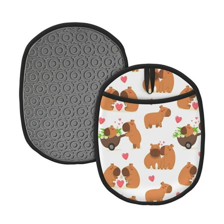 Capybaras Valentine s Day Pot Holders for Kitchen - Heat Resistant Oven Mitts Hot Pads with Pocket Non Slip Silicone Pot Holders Cuteness Hanging Loop Potholders for Kitchen Baking
Capybaras Valentine s Day Pot Holders for Kitchen - Heat Resistant Oven Mitts Hot Pads with Pocket Non Slip Silicone Pot Holders Cuteness Hanging Loop Potholders for Kitchen Baking