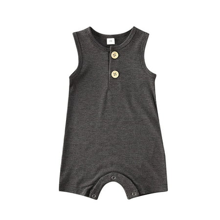 Canrulo Newborn Baby Boy Girl Romper Sleeveless Button Soild Color Bodysuit Jumpsuit Infant One Piece Outfits Gray 12-18 Months
Canrulo Newborn Baby Boy Girl Romper Sleeveless Button Soild Color Bodysuit Jumpsuit Infant One Piece Outfits Gray 12-18 Months