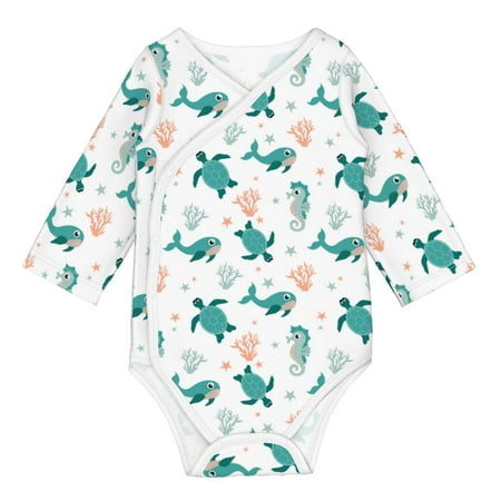 Matuu Turtles And Seahorses for Baby Long-Sleeve Bodysuit Soft Cotton Comfortable and Breathable Perfect for Newborns and Infants
Matuu Turtles And Seahorses for Baby Long-Sleeve Bodysuit Soft Cotton Comfortable and Breathable Perfect for Newborns and Infants