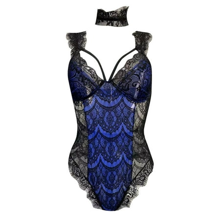 Gubotare Lingerie Bodysuit For Women Women Lingerie Lace Strap Chemise Teddy V Neck Sleepwear Blue L
Gubotare Lingerie Bodysuit For Women Women Lingerie Lace Strap Chemise Teddy V Neck Sleepwear Blue L