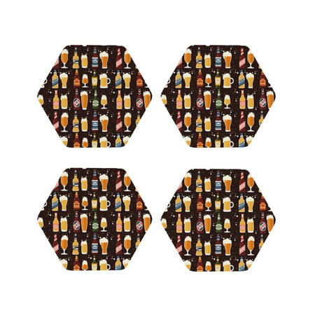 Junzan Beer Bottles1 Print Coasters for Drinks - Leather Coasters Set of 4 for Coffee Table for Housewarming/Kitchen/Bar/Decor-Hexagon
Junzan Beer Bottles1 Print Coasters for Drinks - Leather Coasters Set of 4 for Coffee Table for Housewarming/Kitchen/Bar/Decor-Hexagon