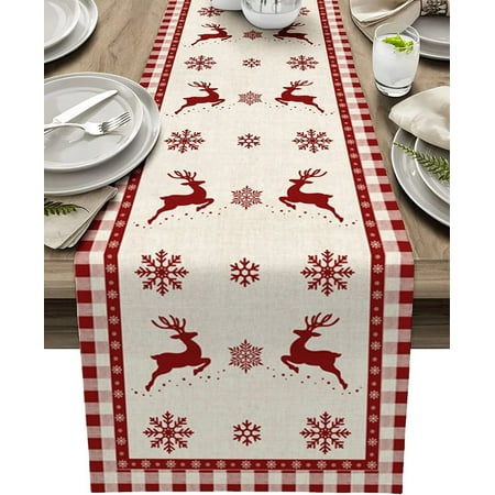 Christmas Elk Red Buffalo Plaid Linen Table Runners Kitchen Table Decor Farmhouse Dining Table Runner Christmas Decorations 2023
Christmas Elk Red Buffalo Plaid Linen Table Runners Kitchen Table Decor Farmhouse Dining Table Runner Christmas Decorations 2023