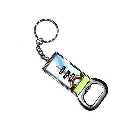 Peace Love Paris Bottle Opener Keychain