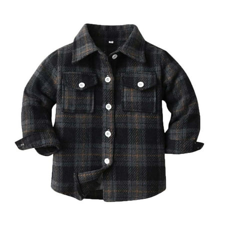 HBYJLZYG Flannel Shirt Jacket Lapel Shacket Coat Plush And Thicken Toddler Plaid Long Sleeve Button Cardigans Casual Kids Boys Girls Fall Tops 
HBYJLZYG Flannel Shirt Jacket Lapel Shacket Coat Plush And Thicken Toddler Plaid Long Sleeve Button Cardigans Casual Kids Boys Girls Fall Tops