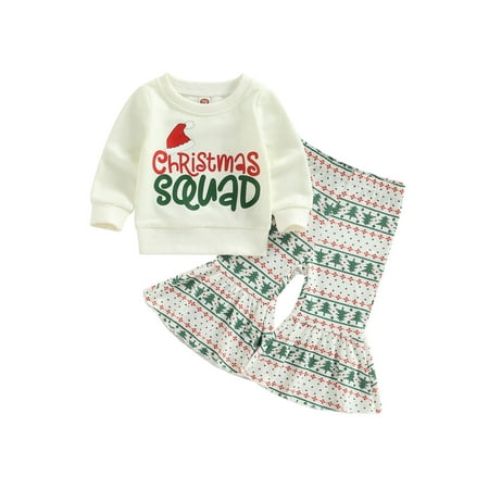 Seyurigaoka Baby Girls Christmas Trousers Outfits Letter Print Long Sleeve Sweatshirt and Casual Flare Pants Set for 0M-3Y Toddler Kids
Seyurigaoka Baby Girls Christmas Trousers Outfits Letter Print Long Sleeve Sweatshirt and Casual Flare Pants Set for 0M-3Y Toddler Kids
