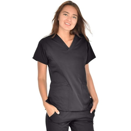 Mini Marilyn Women s 4-Way Stretch V-Neck 3 Pocket Scrub Top