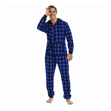 FITORON Mens Pajamas Jumpsuits- Men s Flannel Plaid Hooded One-piece Home Wear Pajamas Blue M
FITORON Mens Pajamas Jumpsuits- Men s Flannel Plaid Hooded One-piece Home Wear Pajamas Blue M