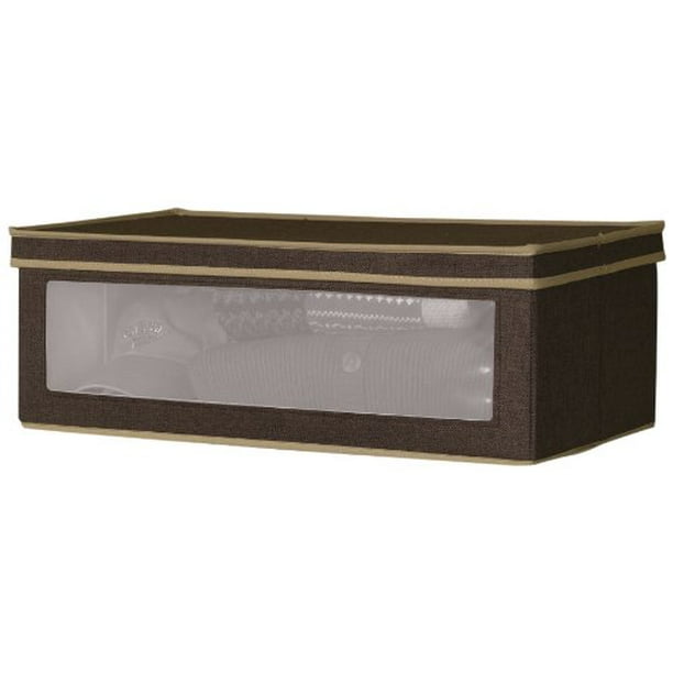 Household Essentials Large Vision Storage Box, Coffee Linen