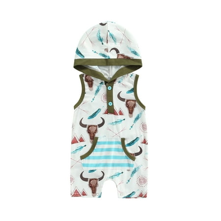 Frobukio Infant Baby Boys Hooded Romper Summer Sleeveless Button Front Bull Head Print Pocket Jumpsuit Bodysuit White 12-18 Months
Frobukio Infant Baby Boys Hooded Romper Summer Sleeveless Button Front Bull Head Print Pocket Jumpsuit Bodysuit White 12-18 Months