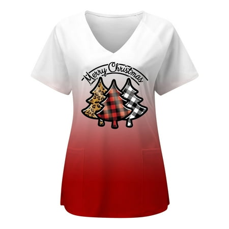 Women s Christmas Tree Printed Scrub Tops Plus Size Fun T Shirts Workwear Nurse Uniform Tee with Pockets
Women s Christmas Tree Printed Scrub Tops Plus Size Fun T Shirts Workwear Nurse Uniform Tee with Pockets