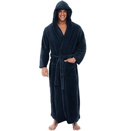 Tangnade Mens underwear Winter Plush Lengthened Shawl Bathrobe Home Clothes Long Sleeved Robe Coat Dark Blue S
Tangnade Mens underwear Winter Plush Lengthened Shawl Bathrobe Home Clothes Long Sleeved Robe Coat Dark Blue S