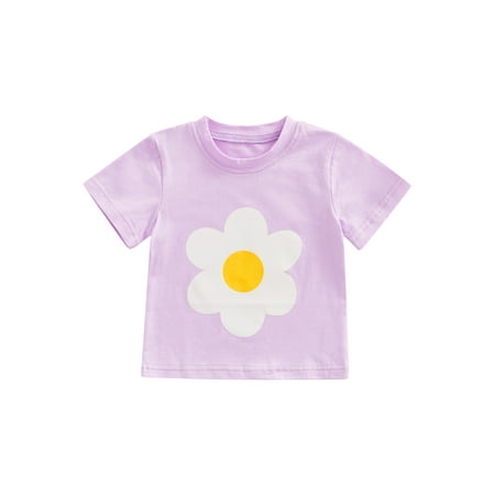 Calsunbaby Kids Little Girls Short Sleeve Tops Flower Print Crew Neck Loose Version T-Shirt Summer Clothing Purple 1-2 Years
Calsunbaby Kids Little Girls Short Sleeve Tops Flower Print Crew Neck Loose Version T-Shirt Summer Clothing Purple 1-2 Years