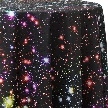 Ultimate Textile Colorful Galaxy 108-Inch Round Patterned Tablecloth