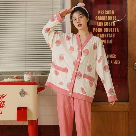 CoCopeaunt Spring and autumn pajamas female long-sleeved pants set cotton home wear cardigan casual pajamas set sleepwear pajamas
CoCopeaunt Spring and autumn pajamas female long-sleeved pants set cotton home wear cardigan casual pajamas set sleepwear pajamas