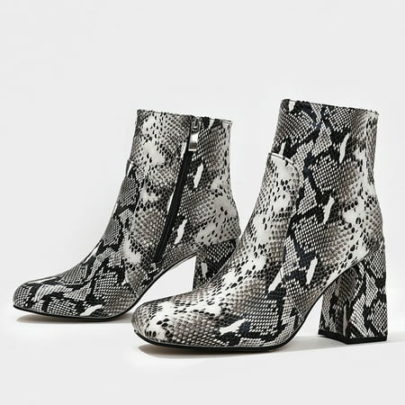Women‘s Ankle Boots And Booties Snakeskin Print Side Zip Short Boots Square Toe Chunky Heeled Pumps
Women‘s Ankle Boots And Booties Snakeskin Print Side Zip Short Boots Square Toe Chunky Heeled Pumps