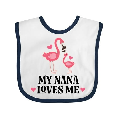 Inktastic Nana Loves Me Girl Flamingo Gift Baby Girl Bib