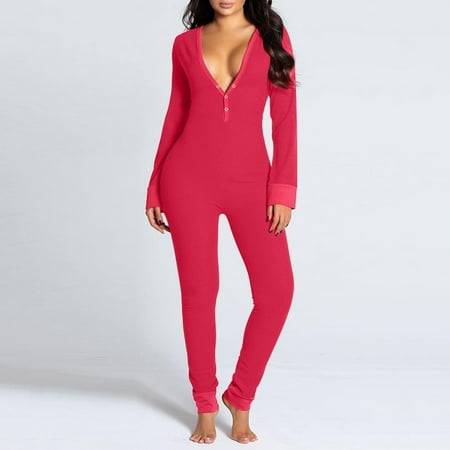 Gifts for Christmas Bidobibo Women s Sexy Onesie Pajamas Long Sleeve V Neck Bodycon Bodysuits Butt Button Back Flap Jumpsuit Rompers Nightwear
Gifts for Christmas Bidobibo Women s Sexy Onesie Pajamas Long Sleeve V Neck Bodycon Bodysuits Butt Button Back Flap Jumpsuit Rompers Nightwear