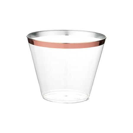 RUNOLIG Plastic Stemless Wine Glasses With Gold Rim 20pcs 9oz/10oz Disposable Cups For Wedding Party Events
RUNOLIG Plastic Stemless Wine Glasses With Gold Rim 20pcs 9oz/10oz Disposable Cups For Wedding Party Events