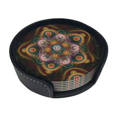 Round Pu Leather Coaster Mandala Pattern Heat - Resistant Beverage Cup Mat-Fancy Decor For Kitchen Office Dining Room Table - Drink Protector 6-Slice
Round Pu Leather Coaster Mandala Pattern Heat - Resistant Beverage Cup Mat-Fancy Decor For Kitchen Office Dining Room Table - Drink Protector 6-Slice