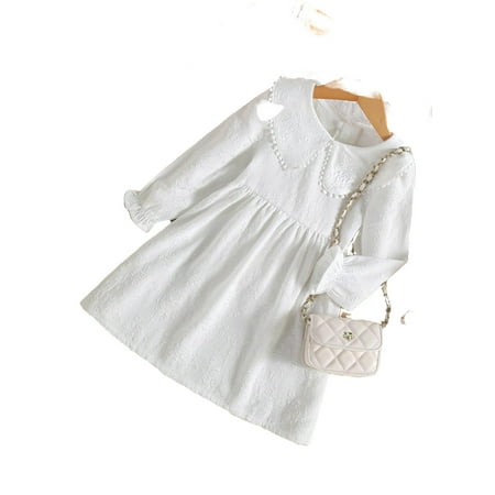 Casual Plain Peter Pan Collar A Line Long Sleeve White Toddler Girls Dresses (Girl s)
Casual Plain Peter Pan Collar A Line Long Sleeve White Toddler Girls Dresses (Girl s)