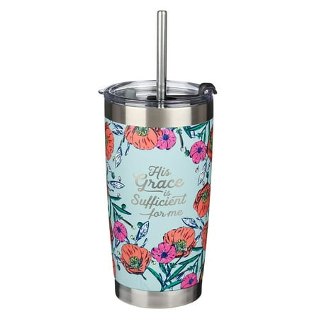 Christian Art Gifts Stainless Steel Double-Wall Vacuum Insulated Tumbler w/Straw & Lid for Women: His Grace is Sufficient - 2 Cor. 12:9 Encouraging Scripture Travel Mug Light Blue/Pink Floral 18 oz.
Christian Art Gifts Stainless Steel Double-Wall Vacuum Insulated Tumbler w/Straw & Lid for Women: His Grace is Sufficient - 2 Cor. 12:9 Encouraging Scripture Travel Mug Light Blue/Pink Floral 18 oz.