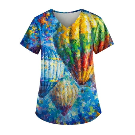 Apepal Women Cute Animals Printed Short Sleeve V-neck Scrub Tops Working Pocket Blouse
Apepal Women Cute Animals Printed Short Sleeve V-neck Scrub Tops Working Pocket Blouse