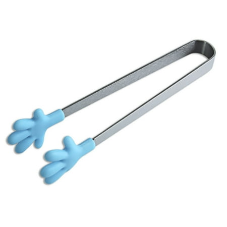 Stainless Steel Food Clip Silicone Palm Vegetable Fruit Ice Cubes Cake Tongs