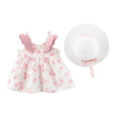 DSOROZI Girls Dresses Summer Princess Dresses Vacation Beach Sleeveless Hat Set Ruffles Floral Dress 0-3Y Pink
DSOROZI Girls Dresses Summer Princess Dresses Vacation Beach Sleeveless Hat Set Ruffles Floral Dress 0-3Y Pink