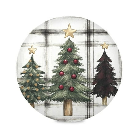 WOBOGO Christmas Trees on A White and Black Plaid Pattern Round Placemats Set of 1 Heat Resistant Washable Kitchen Table Decorations 15.4in
WOBOGO Christmas Trees on A White and Black Plaid Pattern Round Placemats Set of 1 Heat Resistant Washable Kitchen Table Decorations 15.4in