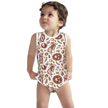 Vsdgher Rabbit And Egg Print Baby Unisex Baby Cotton Sleeveless Bodysuits Soft and velvety comfortable and breathable
Vsdgher Rabbit And Egg Print Baby Unisex Baby Cotton Sleeveless Bodysuits Soft and velvety comfortable and breathable